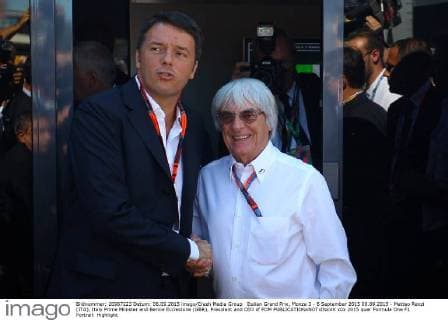 Italian Grand Prix, Monza 3 - 6 September 2015 06.09.2015 - Matteo Renzi (ITA), Italy Prime Minister and Bernie Ecclestone (GBR), President and CEO of FOM 