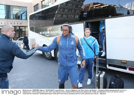 Jerome Boateng und Marc-Andre ter Stegen - Deutsche Nationalmannschaft kommt in Glasgow an, Hilton Glasgow