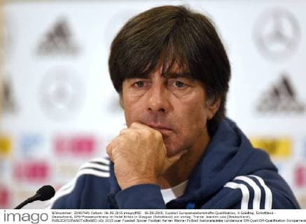06.09.2015, Fussball Europameisterschafts-Qualifikation, 8.Spieltag, Schottland - Deutschland, DFB-Pressekonferenz im Hotel Hilton in Glasgow (Schottland) am Vortag. Trainer Joachim Löw (Deutschland). 