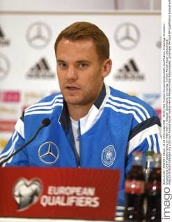 06.09.2015, Fussball Europameisterschafts-Qualifikation, 8.Spieltag, Schottland - Deutschland, DFB-Pressekonferenz im Hotel Hilton in Glasgow (Schottland) am Vortag. Torwart Manuel Neuer (Deutschland) . 
