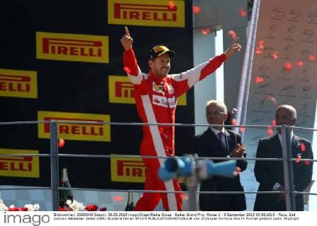 Italian Grand Prix, Monza 3 - 6 September 2015 06.09.2015 - Race, 2nd position Sebastian Vettel (GER) Scuderia Ferrari SF15-T 