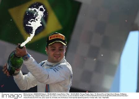 06.09.2015. Monza Track, Italy. F1 Grand Prix of Italy from Monza. Williams Martini Racing - Felipe Massa takes 3rd place on the podium xLeannexBoonx  ActionPlus11657878
