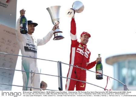Motorsports: FIA Formula One World Championship WM Weltmeisterschaft 2015, Grand Prix of Italy, 44 Lewis Hamilton (GBR, Mercedes AMG Petronas Formula One Team), 5 Sebastian Vettel (GER, Scuderia Ferrari), xHOCHxZWEIx