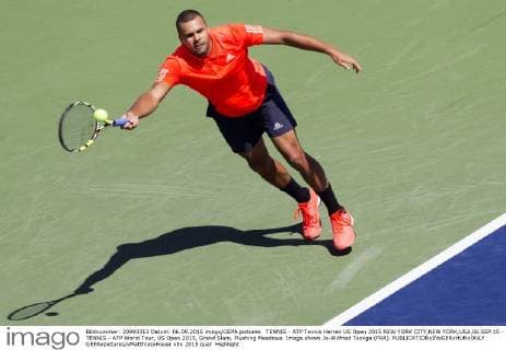 TENNIS - ATP Tennis Herren US Open 2015 NEW YORK CITY,NEW YORK,USA,06.SEP.15 - TENNIS - ATP World Tour, US Open 2015, Grand Slam, Flushing Meadows. Image shows Jo-Wilfried Tsonga (FRA). GEPAxpictures xMatthiasxHauer