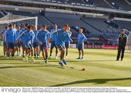 06.09.2015, Fussball Europameisterschafts-Qualifikation, 8.Spieltag, Schottland - Deutschland, Training der Deutschen am Vortag im Hampden Park in Glasgow (Schottland). 