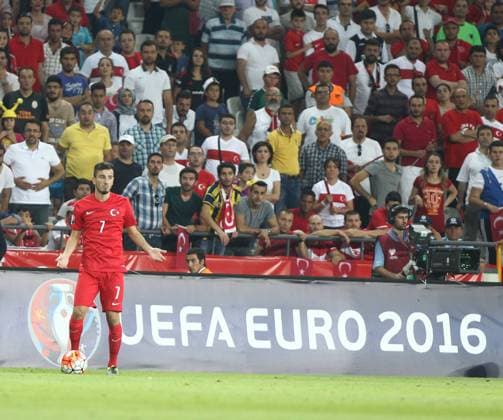 UEFA EURO EM Europameisterschaft Fussball 2016 group A qualification match between Turkey and Netherlands at Torku Arena in Konya, Turkey, on September 06, 2015. Final Score: Turkey 3 - Netherlands 0 Pictured: Oguzhan Ozyakup of Turkey. 