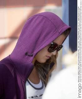 Sept. 6, 2015 - Flushing Meadows, New York, U.S - Eugene Bouchard of Canada arrives at the USTA Billie Jean King National Tennis Center on Sunday September 6, 2015 in the Flushing neighborhood of the Queens borough of New York City. Bouchard, seeded 25, withdraws from the US Open after she slipped and fell in the locker room and sustained a head injury after playing in two games on Friday. Eugene Bouchard withdraws from U.S. Open - ZUMAp124