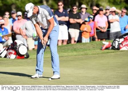 September 6, 2015 - Norton, Massachusetts - Henrik Stenson putts on the 15th green during the third round of the PGA Golf Herren Deutsche Bank Championship tournament held at TPC Boston in Norton, Massachusetts. PGA 2015: Deutsche Bank Championship SEP 06 - ZUMAc04_