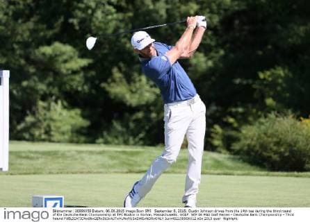 September 6, 2015: Dustin Johnson drives from the 14th tee during the third round of the Deutsche Bank Championship at TPC Boston in Norton, Massachusetts. GOLF: SEP 06 PGA Golf Herren - Deutsche Bank Championship - Third Round Icon482150906012 EDITORIAL USE ONLY