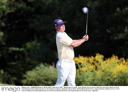 September 6, 2015: Jason Dufner hits from the 14th tee during the third round of the Deutsche Bank Championship at TPC Boston in Norton, Massachusetts. GOLF: SEP 06 PGA Golf Herren - Deutsche Bank Championship - Third Round Icon482150906013 EDITORIAL USE ONLY