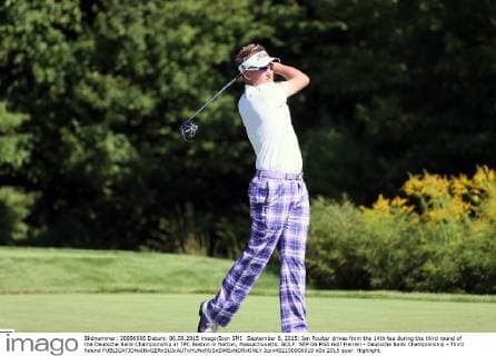 September 6, 2015: Ian Poulter drives from the 14th tee during the third round of the Deutsche Bank Championship at TPC Boston in Norton, Massachusetts. GOLF: SEP 06 PGA Golf Herren - Deutsche Bank Championship - Third Round Icon482150906019 EDITORIAL USE ONLY