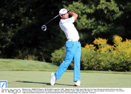 September 6, 2015: Jason Day hits from the 14th tee during the third round of the Deutsche Bank Championship at TPC Boston in Norton, Massachusetts. GOLF: SEP 06 PGA Golf Herren - Deutsche Bank Championship - Third Round Icon482150906023 EDITORIAL USE ONLY
