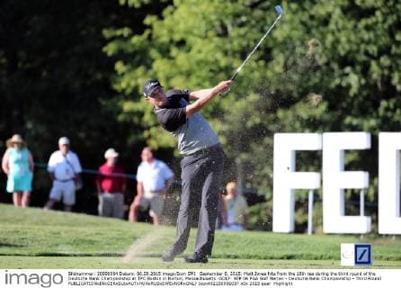 September 6, 2015: Matt Jones hits from the 16th tee during the third round of the Deutsche Bank Championship at TPC Boston in Norton, Massachusetts. GOLF: SEP 06 PGA Golf Herren - Deutsche Bank Championship - Third Round Icon482150906037 EDITORIAL USE ONLY