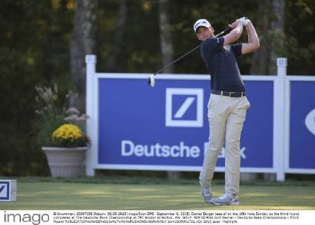 September 6, 2015: Daniel Berger tees of on the 18th hole Sunday as the third round completes at The Deutsche Bank Championship at TPC Boston in Norton, MA. GOLF: SEP 06 PGA Golf Herren - Deutsche Bank Championship - Third Round Icon1509051701 EDITORIAL USE ONLY