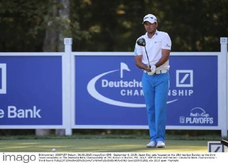 September 6, 2015: Jason Day gets focused on the 18th tee box Sunday as the third round completes at The Deutsche Bank Championship at TPC Boston in Norton, MA. GOLF: SEP 06 PGA Golf Herren - Deutsche Bank Championship - Third Round Icon1509051801 EDITORIAL USE ONLY