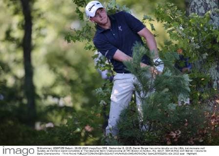 September 6, 2015: Daniel Berger has some trouble on the 18th, but recovers well Sunday as the third round completes at The Deutsche Bank Championship at TPC Boston in Norton, MA. GOLF: SEP 06 PGA Golf Herren - Deutsche Bank Championship - Third Round Icon1509052001 EDITORIAL USE ONLY