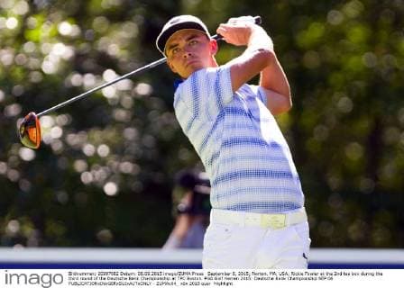 September 6, 2015; Norton, MA, USA; Rickie Fowler at the 2nd tee box during the third round of the Deutsche Bank Championship at TPC Boston. PGA Golf Herren 2015: Deutsche Bank Championship SEP 06 - ZUMAc04_