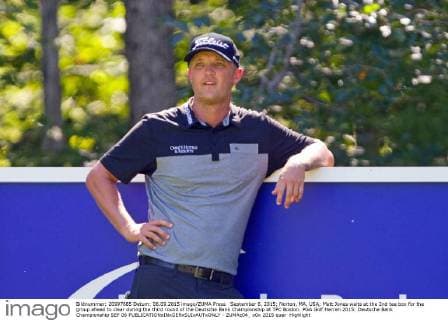 September 6, 2015; Norton, MA, USA; Matt Jones waits at the 2nd tee box for the group ahead to clear during the third round of the Deutsche Bank Championship at TPC Boston. PGA Golf Herren 2015: Deutsche Bank Championship SEP 06 - ZUMAc04_