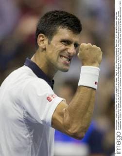 Sept. 6, 2015 - Flushing Meadows, New York, U.S - Novak Djokovic celebrates winning his match on Day Seven of the 2015 US Open with Roberto Bautista Agut at the USTA Billie Jean King National Tennis Center on Sunday September 6, 2015 in the Flushing neighborhood of the Queens borough of New York City. Djokovic vs. Bautista Agut - ZUMAp124