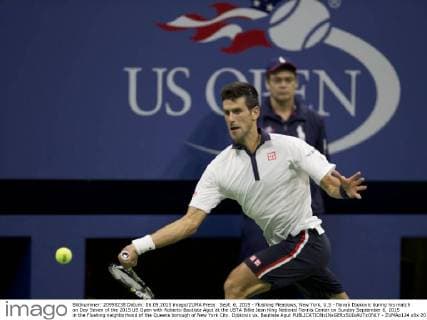 Sept. 6, 2015 - Flushing Meadows, New York, U.S - Novak Djokovic during his match on Day Seven of the 2015 US Open with Roberto Bautista Agut at the USTA Billie Jean King National Tennis Center on Sunday September 6, 2015 in the Flushing neighborhood of the Queens borough of New York City. Djokovic vs. Bautista Agut - ZUMAp124