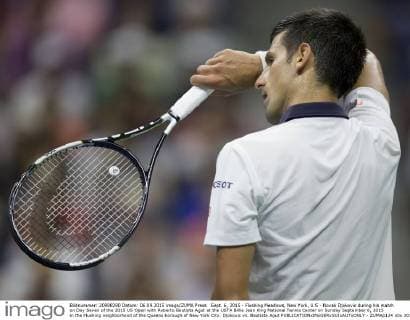 Sept. 6, 2015 - Flushing Meadows, New York, U.S - Novak Djokovic during his match on Day Seven of the 2015 US Open with Roberto Bautista Agut at the USTA Billie Jean King National Tennis Center on Sunday September 6, 2015 in the Flushing neighborhood of the Queens borough of New York City. Djokovic vs. Bautista Agut - ZUMAp124