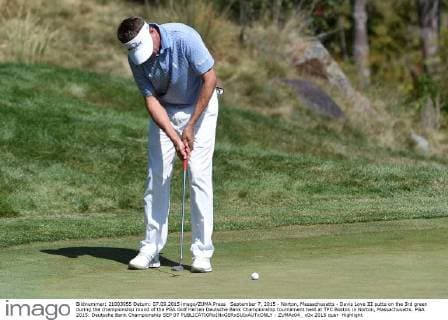 September 7, 2015 - Norton, Massachusetts - Davis Love III putts on the 3rd green during the championship round of the PGA Golf Herren Deutsche Bank Championship tournament held at TPC Boston in Norton, Massachusetts. PGA 2015: Deutsche Bank Championship SEP 07 - ZUMAc04_
