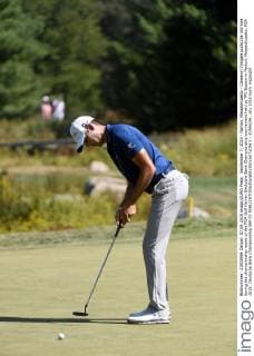 September 7, 2015 - Norton, Massachusetts - Cameron Tringale putts the 3rd hole during the championship round of the PGA Golf Herren Deutsche Bank Championship tournament held at TPC Boston in Norton, Massachusetts. PGA 2015: Deutsche Bank Championship SEP 07 - ZUMAc04_