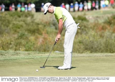 September 7, 2015 - Norton, Massachusetts - Zach Johnson putts on the 3rd green during the championship round of the PGA Golf Herren Deutsche Bank Championship tournament held at TPC Boston in Norton, Massachusetts. PGA 2015: Deutsche Bank Championship SEP 07 - ZUMAc04_