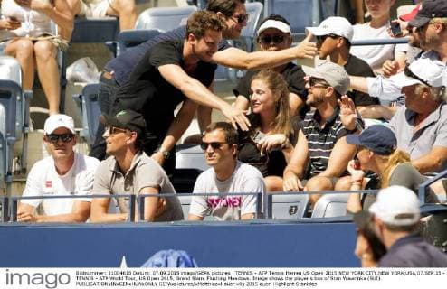 TENNIS - ATP Tennis Herren US Open 2015 NEW YORK CITY,NEW YORK,USA,07.SEP.15 - TENNIS - ATP World Tour, US Open 2015, Grand Slam, Flushing Meadows. Image shows the player s box of Stan Wawrinka (SUI). GEPAxpictures xMatthiasxHauer
