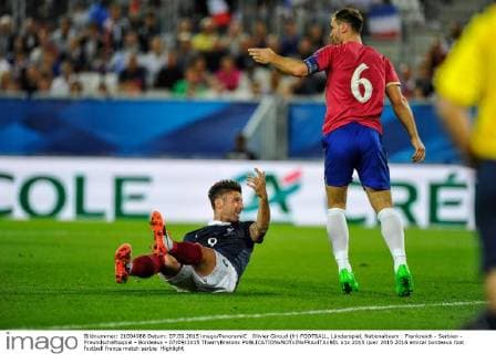 Olivier Giroud (fr) FOOTBALL, Länderspiel, Nationalteam : Frankreich - Serbien - Freundschaftsspiel - Bordeaux - 07 09 2015 ThierryBretonx 