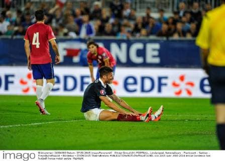 Olivier Giroud (fr) FOOTBALL, Länderspiel, Nationalteam : Frankreich - Serbien - Freundschaftsspiel - Bordeaux - 07 09 2015 ThierryBretonx 