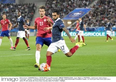 BENOIT TREMOULINAS - Lazar Markovic FOOTBALL, Länderspiel, Nationalteam : Frankreich - Serbien - Freundschaftsspiel - Bordeaux - 07 09 2015 FEPx 