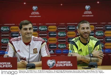 Aktuell Fußball, PK Nationalteam Spanien Iker Casillas y Sergio Ramos. Iker Casillas and Sergio Ramos attend press conference PK Pressekonferenz xPABLOGARCIAx 
