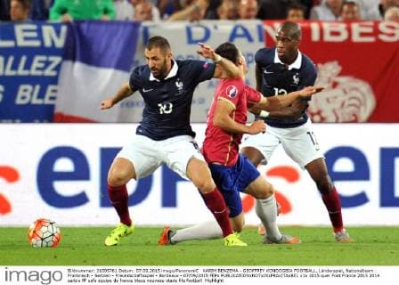 KARIM BENZEMA - GEOFFREY KONDOGBIA FOOTBALL, Länderspiel, Nationalteam : Frankreich - Serbien - Freundschaftsspiel - Bordeaux - 07 09 2015 FEPx 