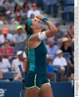 Victoria Azarenka (BLR) jubelt nach ihrem Sieg,Jubel,Emotion, Tennis - US Open 2015 - Grand Slam ITF ATP Tennis Herren WTA Tennis Damen - Flushing Meadows - New York - New York - USA - 7 September 2015. Juergen Hasenkopf