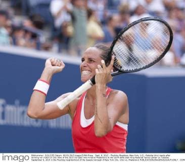Sept. 8, 2015 - Flushing Meadows, New York, U.S - Roberta Vinci reacts after winning her match on Day Nine of the 2015 US Open with Kristina Mladenovic at the USTA Billie Jean King National Tennis Center on Tuesday September 9, 2015 in the Flushing neighborhood of the Queens borough of New York City. Vinci vs. Mladenovic - ZUMAp124