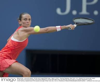 Sept. 8, 2015 - Flushing Meadows, New York, U.S - Roberta Vinci during her match on Day Nine of the 2015 US Open with Kristina Mladenovic at the USTA Billie Jean King National Tennis Center on Tuesday September 8, 2015 in the Flushing neighborhood of the Queens borough of New York City. Vinci vs. Mladenovic - ZUMAp124