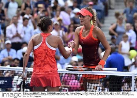Kristina Mladenovic (FRA) Roberta Vinci (ITA) TENNIS : US Open 2015 - 08 09 2015 TennisMagazine Panoramic 
