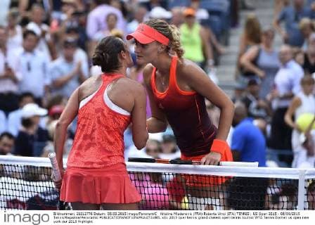 Kristina Mladenovic (FRA) Roberta Vinci (ITA) TENNIS : US Open 2015 - 08 09 2015 TennisMagazine Panoramic 