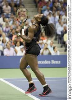 Sept. 8, 2015 - Flushing Meadows, New York, U.S - Serena Williams celebrates her win on Day Nine of the 2015 US Open with Venus Williams at the USTA Billie Jean King National Tennis Center on Tuesday September 8, 2015 in the Flushing neighborhood of the Queens borough of New York City. S. Williams vs. V. Williams - ZUMAp124