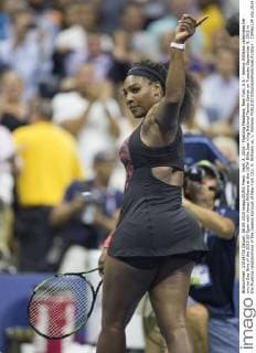 Sept. 8, 2015 - Flushing Meadows, New York, U.S - Serena Williams celebrates her win on Day Nine of the 2015 US Open with Venus Williams at the USTA Billie Jean King National Tennis Center on Tuesday September 8, 2015 in the Flushing neighborhood of the Queens borough of New York City. S. Williams vs. V. Williams - ZUMAp124