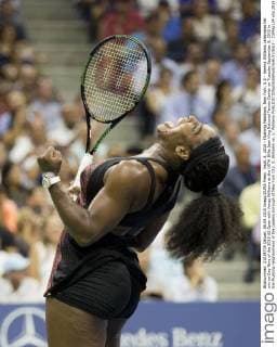 Sept. 8, 2015 - Flushing Meadows, New York, U.S - Serena Williams celebrates her win on Day Nine of the 2015 US Open with Venus Williams at the USTA Billie Jean King National Tennis Center on Tuesday September 8, 2015 in the Flushing neighborhood of the Queens borough of New York City. S. Williams vs. V. Williams - ZUMAp124