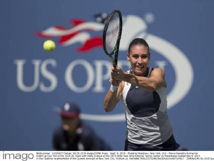 Sept. 9, 2015 - Flushing Meadows, New York, U.S - Flavia Pennetta during her match on Day Ten of the 2015 US Open with Petra Kvitova at the USTA Billie Jean King National Tennis Center on Wednesday September 9, 2015 in the Flushing neighborhood of the Queens borough of New York City. Kvitova vs. Pennetta - ZUMAp124