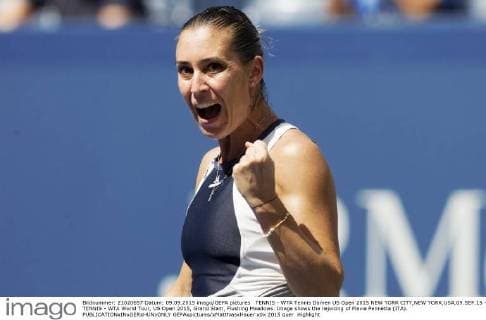 TENNIS - WTA Tennis Damen US Open 2015 NEW YORK CITY,NEW YORK,USA,09.SEP.15 - TENNIS - WTA World Tour, US Open 2015, Grand Slam, Flushing Meadows. Image shows the rejoicing of Flavia Pennetta (ITA). GEPAxpictures xMatthiasxHauer