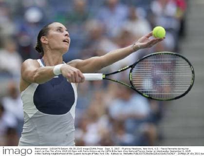Sept. 9, 2015 - Flushing Meadows, New York, U.S - Flavia Pennetta during her match on Day Ten of the 2015 US Open with Petra Kvitova at the USTA Billie Jean King National Tennis Center on Wednesday September 9, 2015 in the Flushing neighborhood of the Queens borough of New York City. Kvitova vs. Pennetta - ZUMAp124