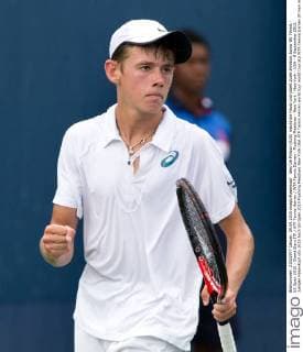 Alex De Minaur (AUS) macht die Faust und jubelt,Jubel,Emotion,Junior BS Tennis - US Open 2015 - Grand Slam ITF ATP Tennis Herren WTA Tennis Damen - Flushing Meadows - New York - New York - USA - 9 September 2015. Juergen Hasenkopf