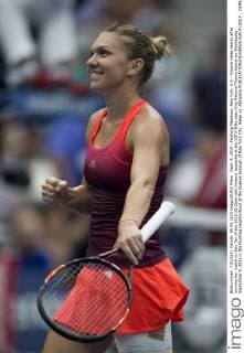 Sept. 9, 2015 - Flushing Meadows, New York, U.S - Simona Halep reacts after winning her match on Day Ten of the 2015 US Open with Victoria Azarenka at the USTA Billie Jean King National Tennis Center on Wednesday September 9, 2015 in the Flushing neighborhood of the Queens borough of New York City. Halep vs. Azarenka - ZUMAp124