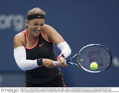 Sept. 9, 2015 - Flushing Meadows, New York, U.S - Victoria Azarenka during her match on Day Ten of the 2015 US Open with Simona Halep at the USTA Billie Jean King National Tennis Center on Wednesday September 9, 2015 in the Flushing neighborhood of the Queens borough of New York City. Halep vs. Azarenka - ZUMAp124