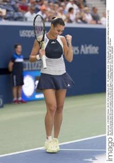 09 September 2015: Flavia Pennetta (ITA) celebrates defeating Petra Kvitova (CZE) 46, 64, 62 during their 4th round match of the 2015 US Open in Flushing Meadows, NY. TENNIS: SEP 09 US Open Icon1509091259 EDITORIAL USE ONLY