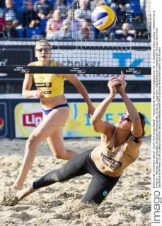 Timmendorfer Strand Kira Walkenhorst (Nr. 2, Goldenes Trikot) Ludwig Walkenhorst vs Friedrich Matthes, Beachvolleyball, Deutsche Meisterschaft, 10.09.15 , Copyright: KOENIG Eibner-Pressefoto EP_FKG